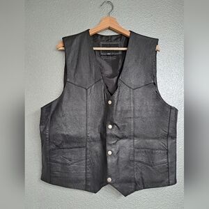 American Unique Bikers Leather Vest   Size L